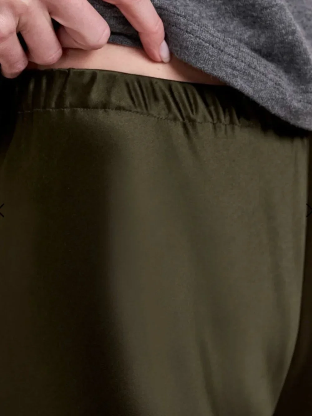 La Ligne Colby Pants, Olive Satin - Picture 3 of 6